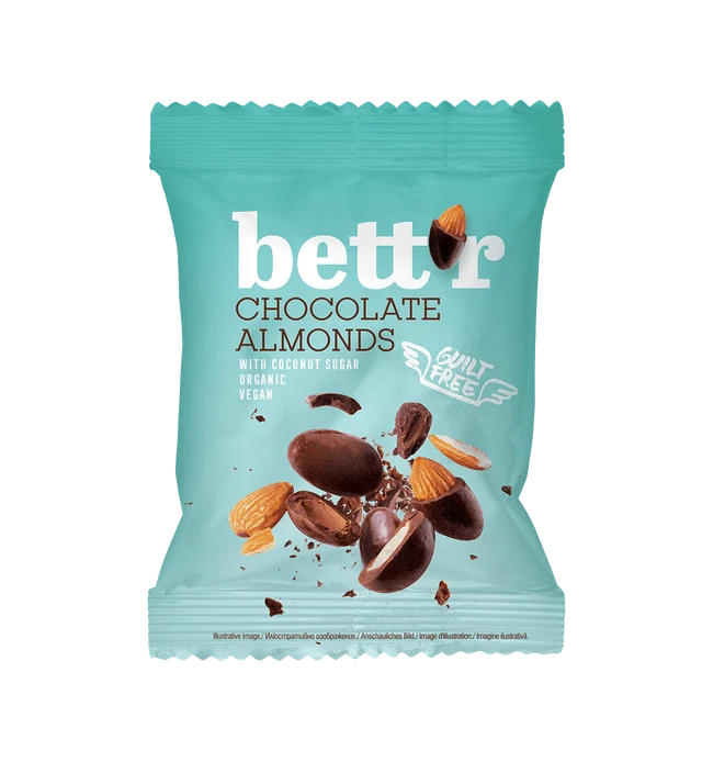 Amandes enrobées de chocolat bio 40g - x10 Bett'r