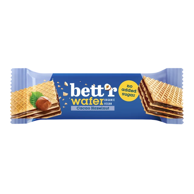 [81830] Gaufrette bio crème de noisette et cacao sans sucres ajoutés 30g - x20 Bett'r