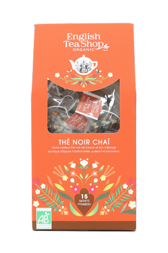 Thé Noir Chaï Bio 15 sachets pyramides x6 ETS