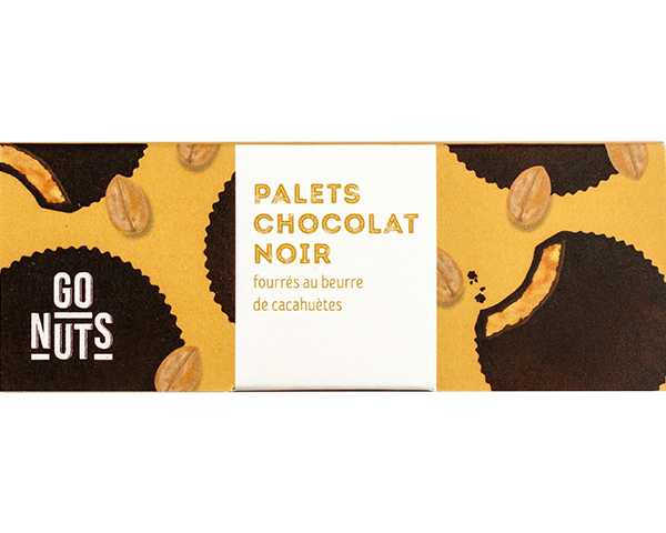 2 Palets Chocolat Noir Beurre de cacahuètes Bio 34g x24 Go Nuts