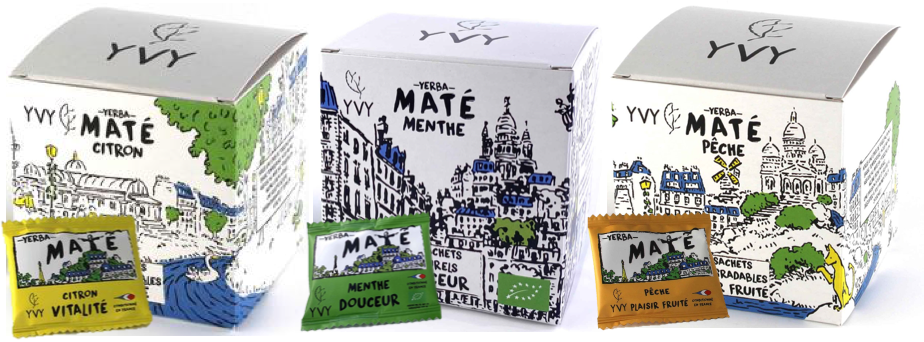 Assortiment de Matés Aromatisés Bio 15 sachets x24 YVY