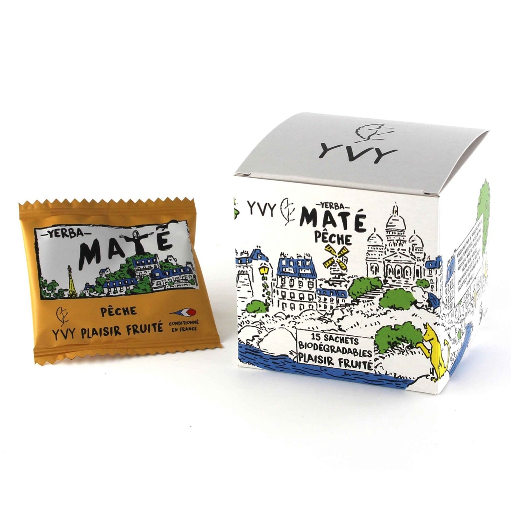 Maté Pêche Bio 15 sachets x8 YVY