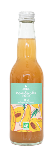 [89723] Kombucha Pêche Bio 33cl x12 Atika