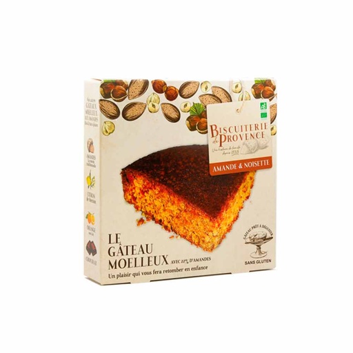Gâteau moelleux Amandes et Noisettes Bio 225g x10 Biscuiterie de Provence