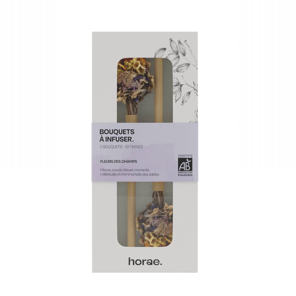 2 bouquets à infuser en Théière, Fleurs des Champs Bio x6 Horae