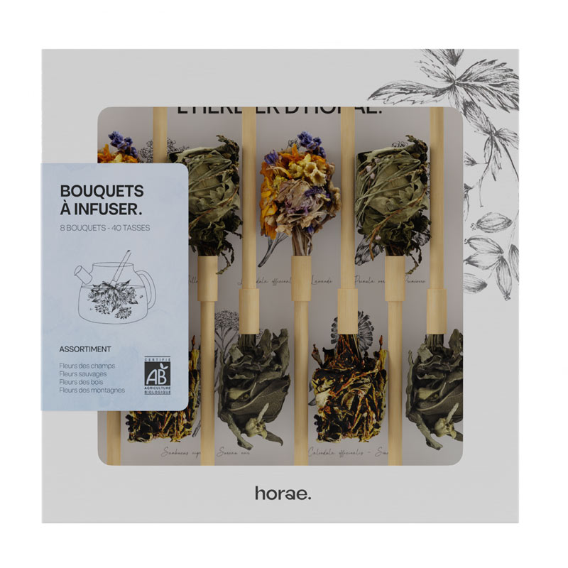 Coffret de 8 bouquets à infuser en Théière Bio x10 Horae