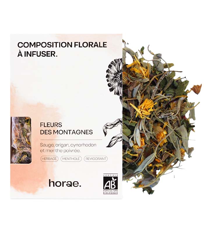 Composition florale à infuser  - Fleurs des Montagnes Bio 60g vrac x6 Horae