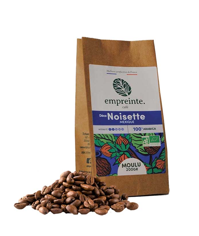 Café Décaféiné NOISETTE 200g GRAINS Bio x6 Empreinte