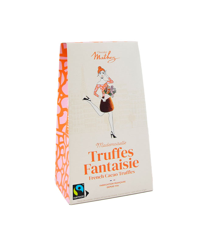 [90104] Etui Paris chic Truffes CARAMEL Fair Trade 100g x6 Mathez