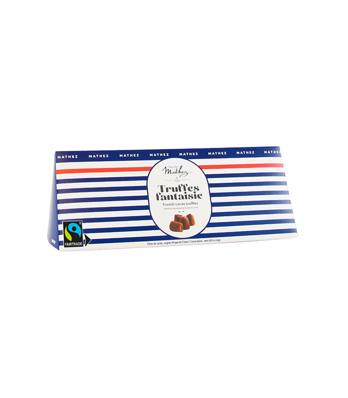[90173] Etui triangulaire Truffes navy nature fair trade 50g x35 Mathez