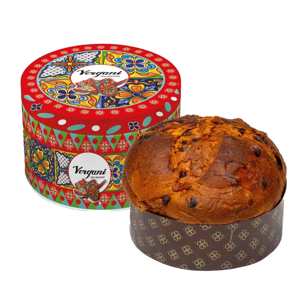 Panettone Traditionnel 750g boîte métal voyage en Sicile x6 Vergani