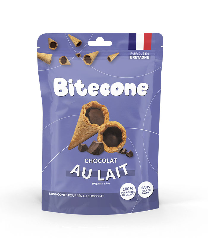 Mini cônes fourrés chocolat au lait 100g x15 BITECONE