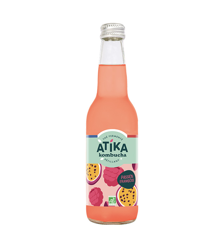 Kombucha Passion framboise Bio 33cl x12 Atika