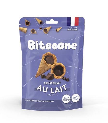 [88034] Mini cônes fourrés chocolat au lait 100g x15 BITECONE