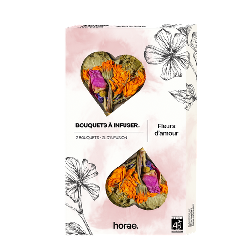 [50943] 2 Bouquets à infuser en théière - Fleurs d'Amour Bio x6 Horae