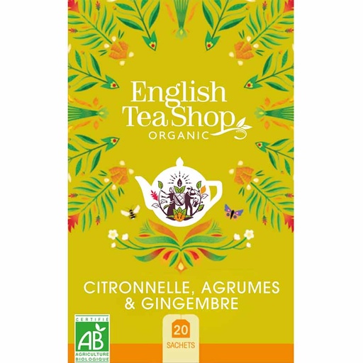 [29137] Infusion Citronnelle Agrumes & Gingembre Bio 20 sachets x6 ETS