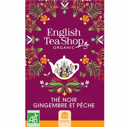 [29212] Thé Noir Gingembre &amp; Pêche Bio 20 sachets x6 ETS