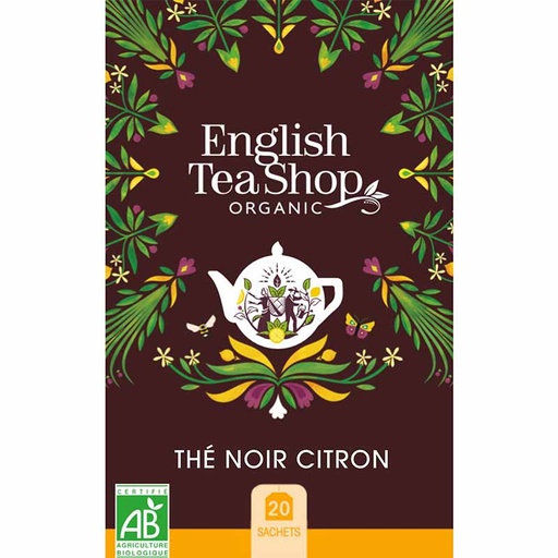 [57765] Thé Noir Citron Bio 20 sachets x6 ETS
