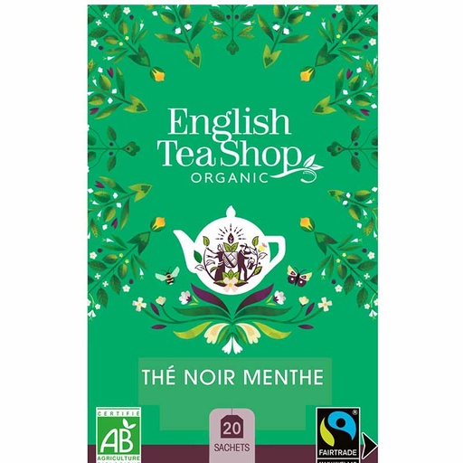 [57772] Thé Noir Menthe Bio 20 sachets x6 ETS
