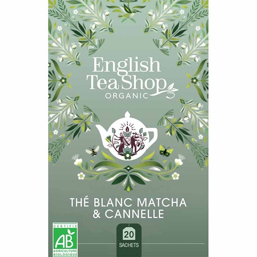 [57796] Thé Blanc, Matcha & Cannelle Bio 20 sachets x6 ETS
