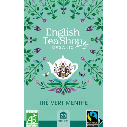 [57895] Thé Vert Menthe Bio 20 sachets x6 ETS