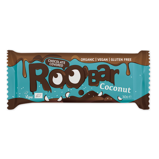 [85435] Barre Noix de Coco Enrobée de Chocolat Bio 30g x16 Roo'bar