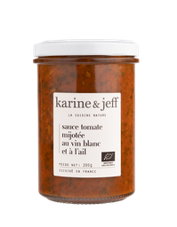 [39663] Sauce Tomate au Vin Blanc et à l'Ail Bio 200g x6 Karine &amp; Jeff