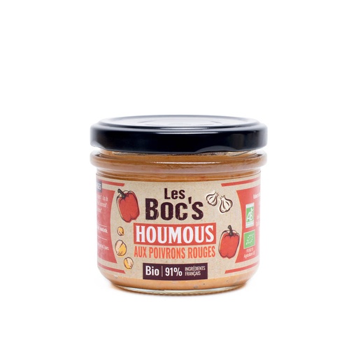 [90203] Houmous aux Poivrons Rouges Bio 110g x6 Les Boc's