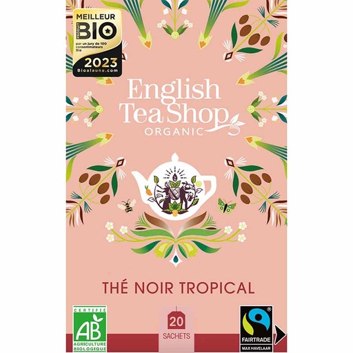 [63599] Thé Noir Tropical Bio 20 sachets x6 ETS