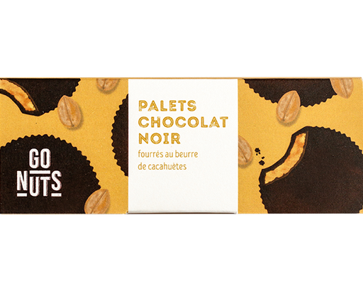 [90105] 2 Palets Chocolat Noir Beurre de cacahuètes Bio 34g x24 Go Nuts