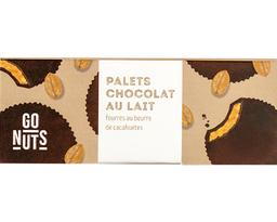 [90112] 2 Palets Chocolat au Lait Beurre de cacahuètes Bio 34g x24 Go Nuts