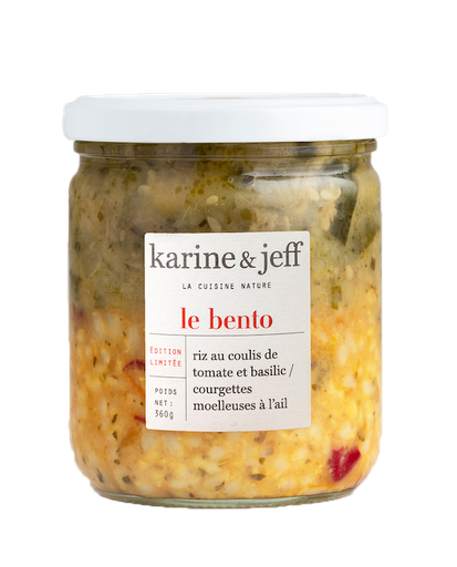 [39908] Bento Riz au coulis de tomate, basilic & courgettes Bio 360g x6 Karine & Jeff