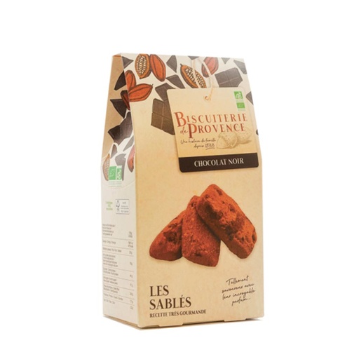 [92051] Sablés Chocolat Bio 120g x10 Biscuiterie de Provence