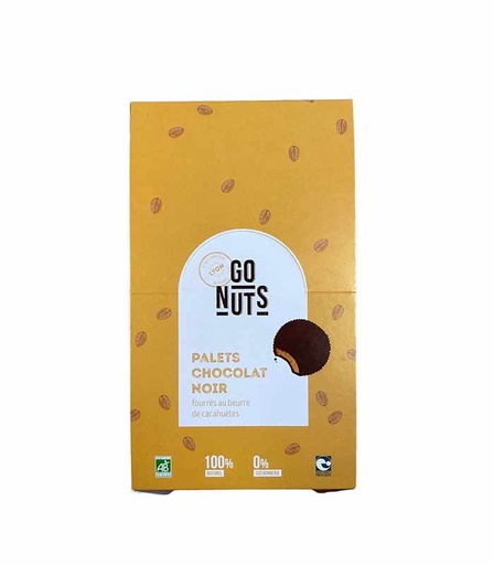 [90105] Prêt à vendre 2 Palets Chocolat Noir Beurre de cacahuètes Bio 34g x14 Go Nuts