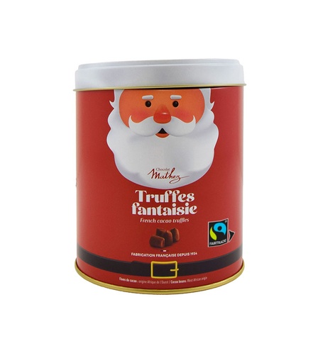 [90067] Boite métal Truffes SANTA Nature Fair Trade 250G x12 Mathez