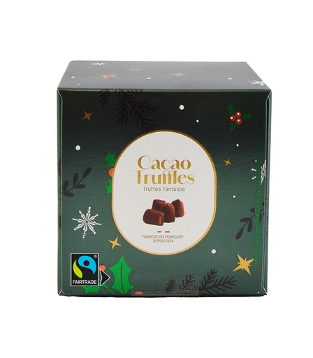 [90128] Ballotin noel Truffes nature Fair Trade 200g x24 Mathez
