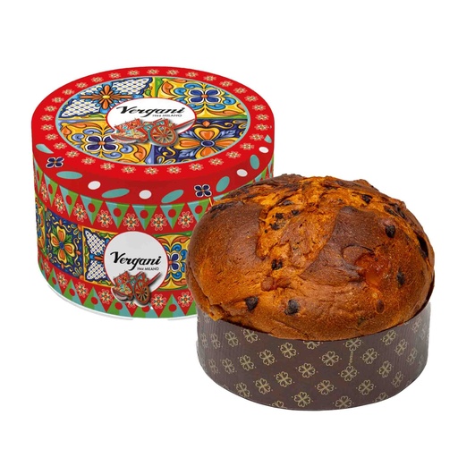 [51441] Panettone Traditionnel 750g boîte métal voyage en Sicile x6 Vergani