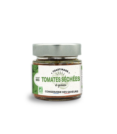 [63906] Toastinade de tomates séchées et graines bio 90g x12 La Conserverie des Saveurs