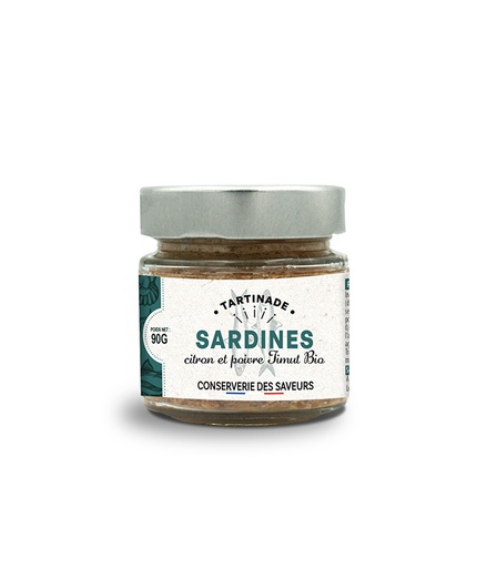 [63883] Tartinade de Sardines, Citron & Poivre Timut bio 90g x12 La Conserverie des Saveurs